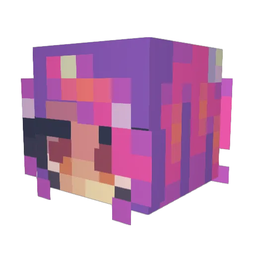 Fie5 Minecraft avatar head, 3D render