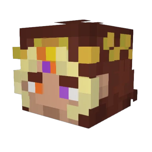 FierceDeityX Minecraft avatar head, 3D render
