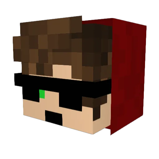 FieryCloud76 Minecraft avatar head, 3D render