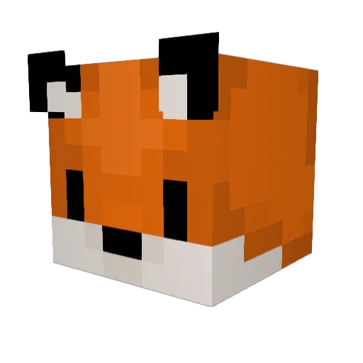 FieryFoxen Minecraft avatar head, 3D render