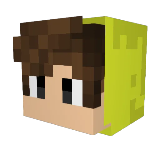 FieryGard Minecraft avatar head, 3D render