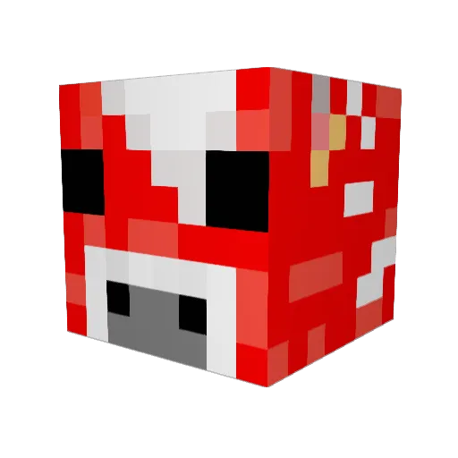 Fiery_Cow Minecraft avatar head, 3D render