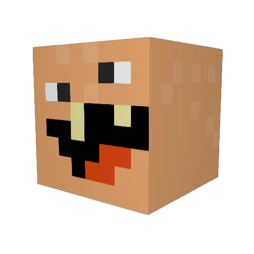 Fieryblender Minecraft avatar head, 3D render