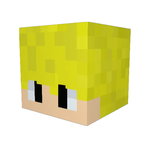 Fierywei Minecraft avatar head, 3D render