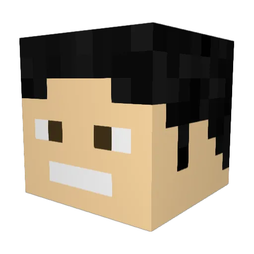 Fifa20 Minecraft avatar head, 3D render