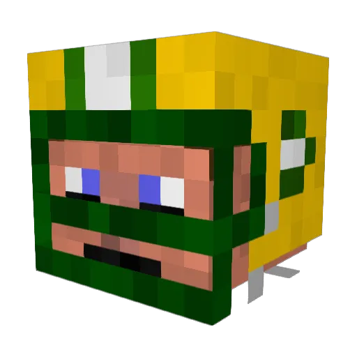 Fifties Minecraft avatar head, 3D render