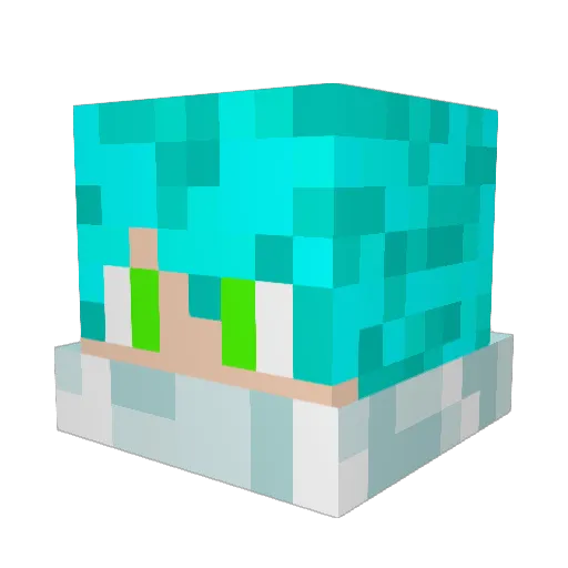Figent Minecraft avatar head, 3D render
