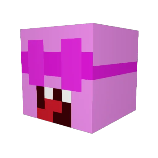 Figgggle Minecraft avatar head, 3D render