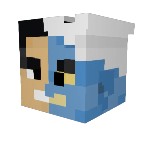 FiggleBottomMale Minecraft avatar head, 3D render