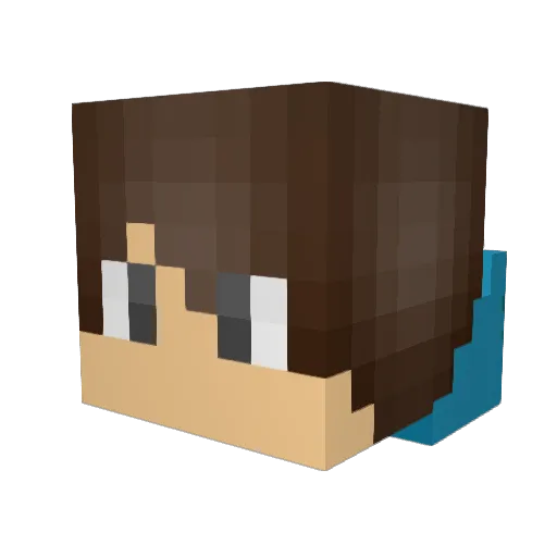 Fighter197 Minecraft avatar head, 3D render