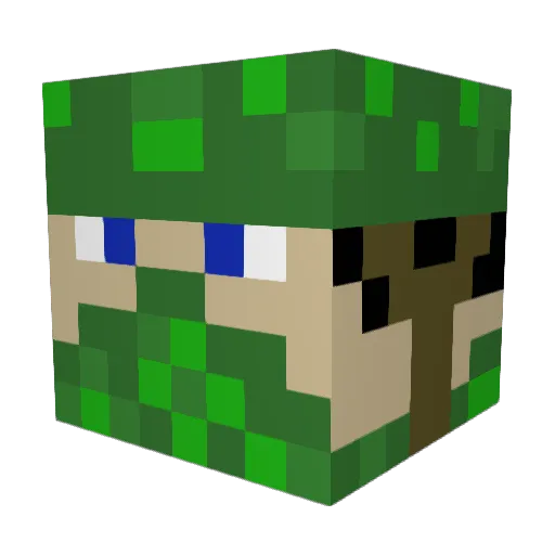 Fighter542 Minecraft avatar head, 3D render