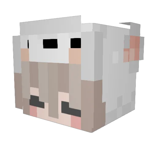 FigmaGirl Minecraft avatar head, 3D render