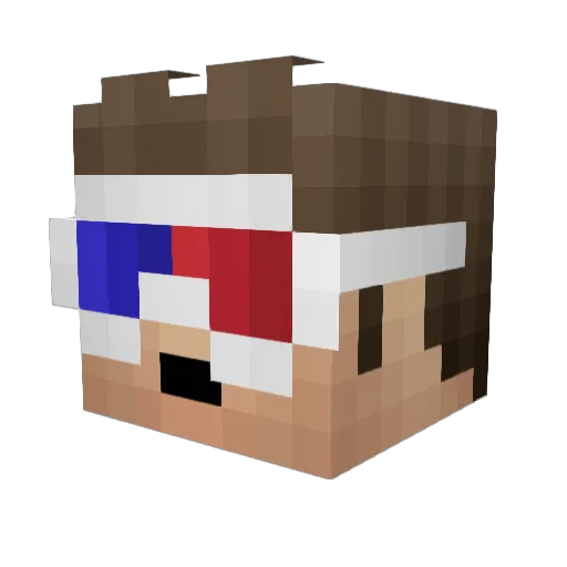 Figoslav Minecraft avatar head, 3D render