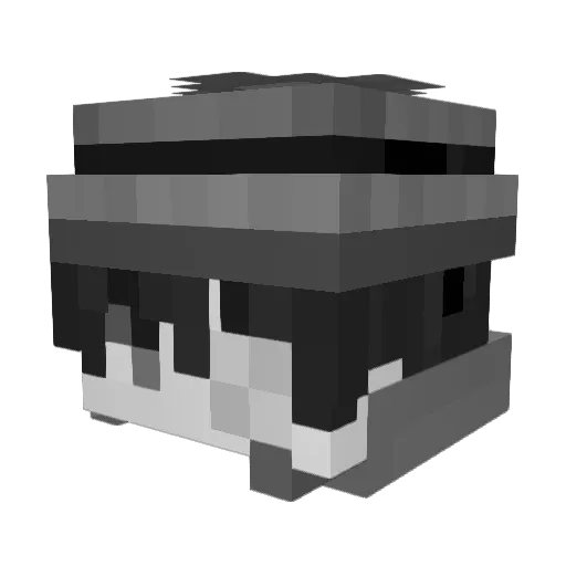 Figtter Minecraft avatar head, 3D render