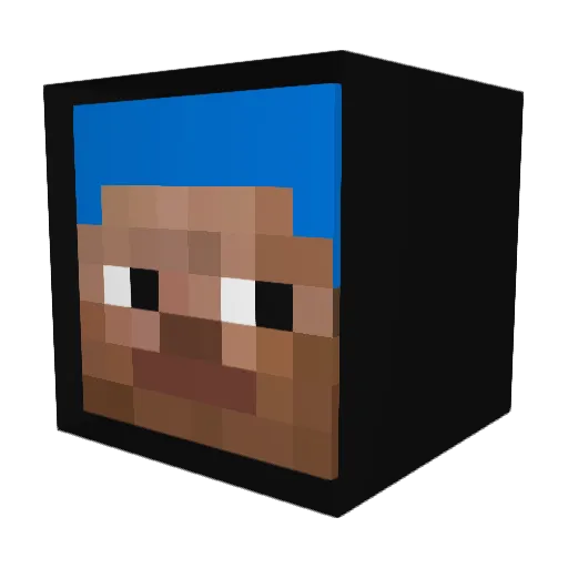 Figueirassss Minecraft avatar head, 3D render