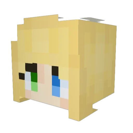 FiiUwU Minecraft avatar head, 3D render