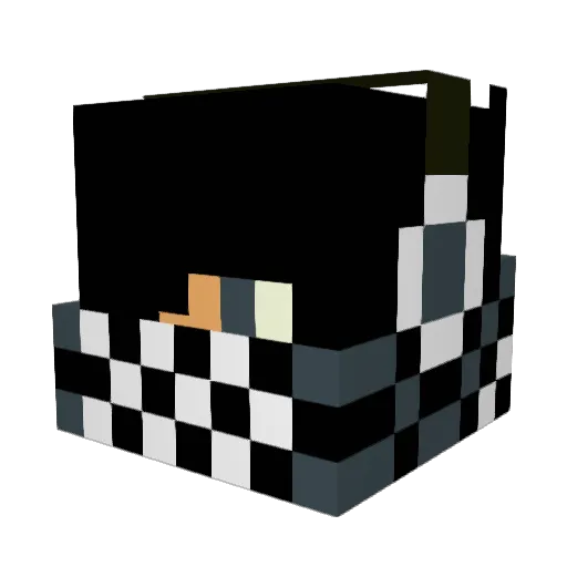 FiibiG Minecraft avatar head, 3D render