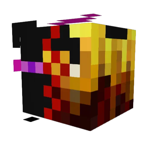 Fijld Minecraft avatar head, 3D render