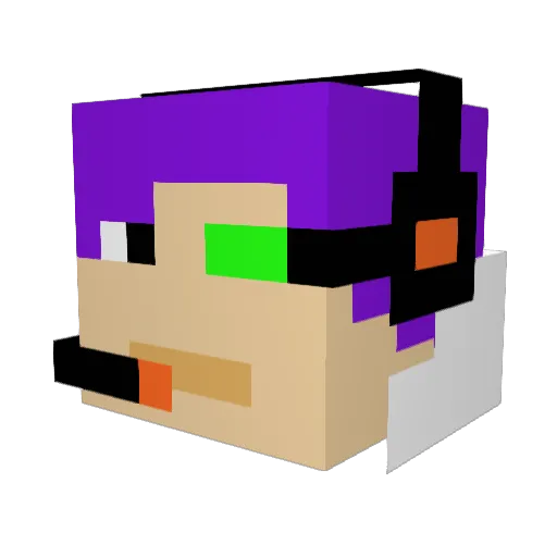 Fiksons Minecraft avatar head, 3D render