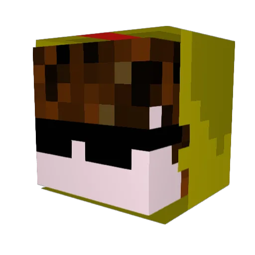 Fil11p Minecraft avatar head, 3D render