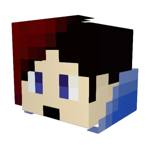 Filarudesu Minecraft avatar head, 3D render