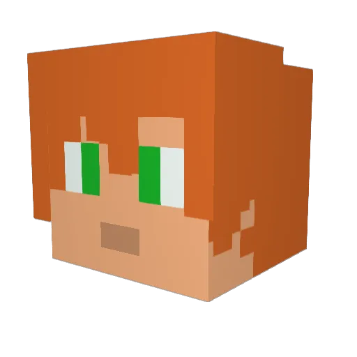 Filashak Minecraft avatar head, 3D render