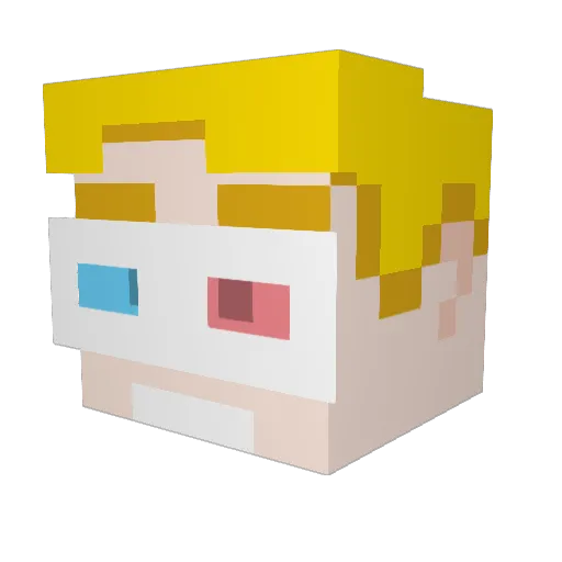 FileHunter Minecraft avatar head, 3D render