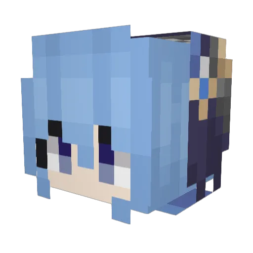 Fileneeee Minecraft avatar head, 3D render