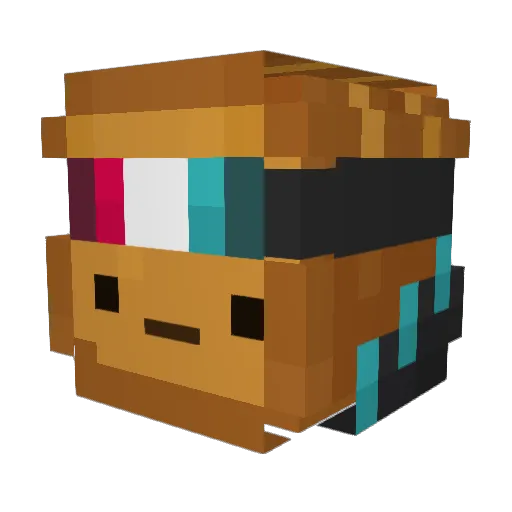 Filex22 Minecraft avatar head, 3D render