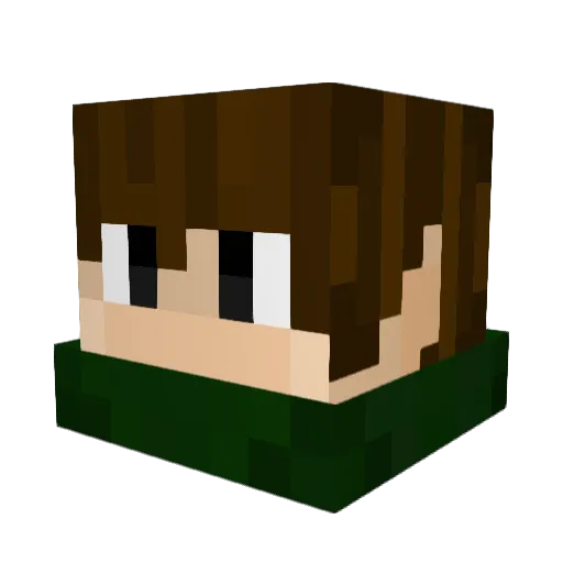 Filipeek33 Minecraft avatar head, 3D render