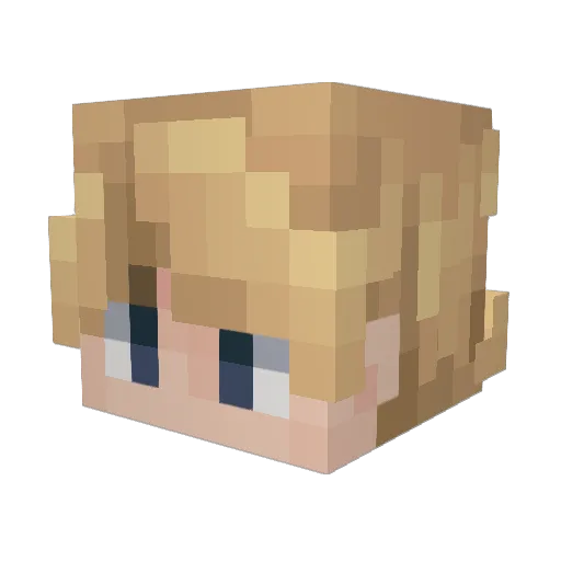 Filiprty Minecraft avatar head, 3D render