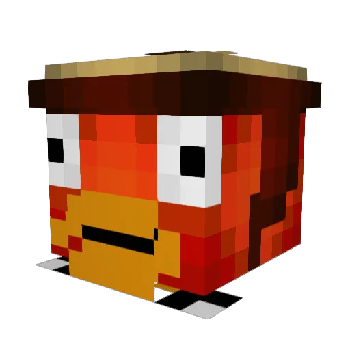 Filischo Minecraft avatar head, 3D render