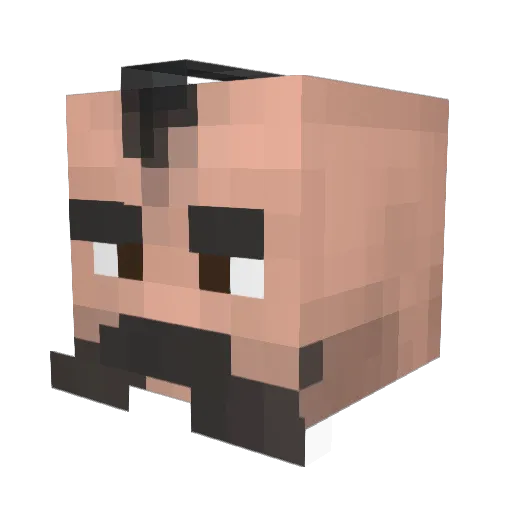 Fillen2 Minecraft avatar head, 3D render
