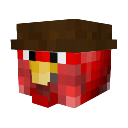 Fillius Minecraft avatar head, 3D render