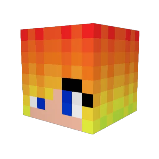 Fillyhorse Minecraft avatar head, 3D render