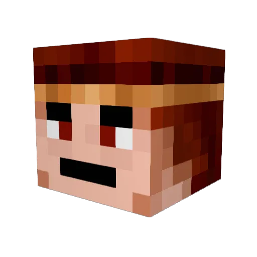 Filmstrips Minecraft avatar head, 3D render
