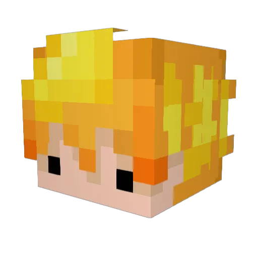 Filouche Minecraft avatar head, 3D render