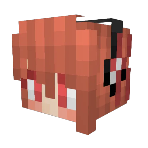Filougirl Minecraft avatar head, 3D render