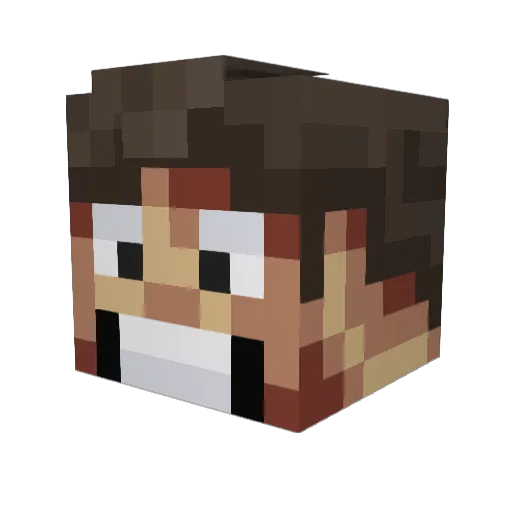 Filoulou Minecraft avatar head, 3D render