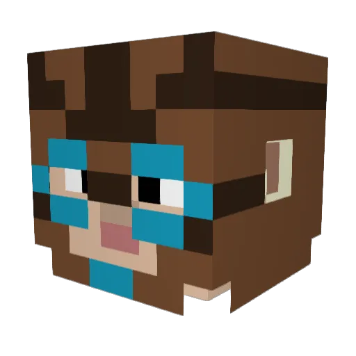 Filter_0 Minecraft avatar head, 3D render
