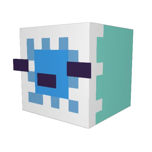FinFelts Minecraft avatar head, 3D render