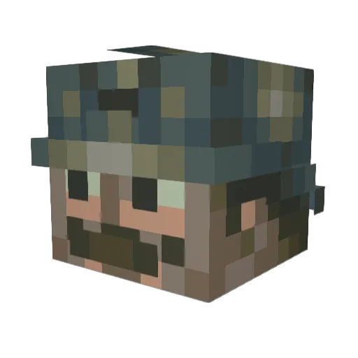 Fin_o1 Minecraft avatar head, 3D render