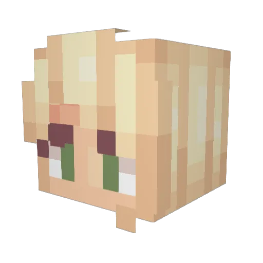 FinaAlbina Minecraft avatar head, 3D render