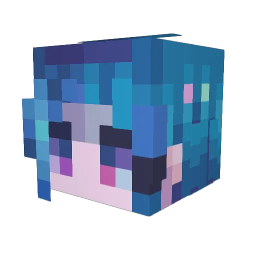 Finabloom Minecraft avatar head, 3D render