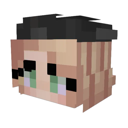 Final__Fantasy Minecraft avatar head, 3D render