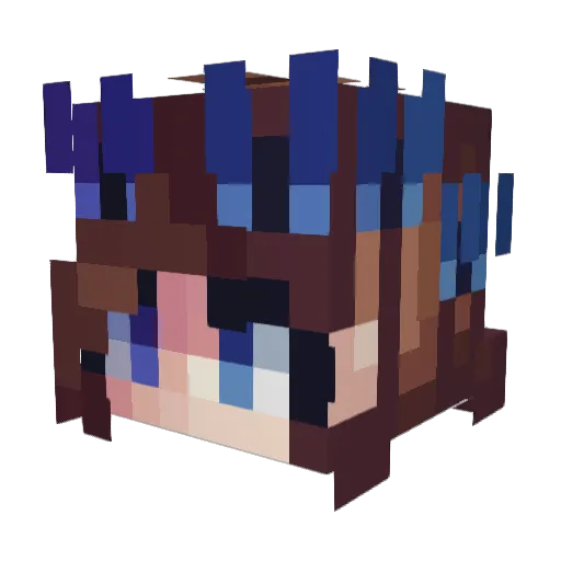FindusCaruso Minecraft avatar head, 3D render