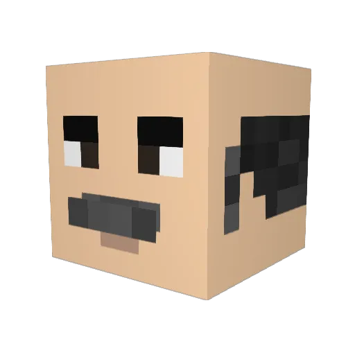 FineTuned Minecraft avatar head, 3D render