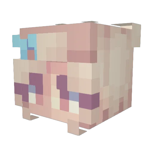 FineappleQueen Minecraft avatar head, 3D render