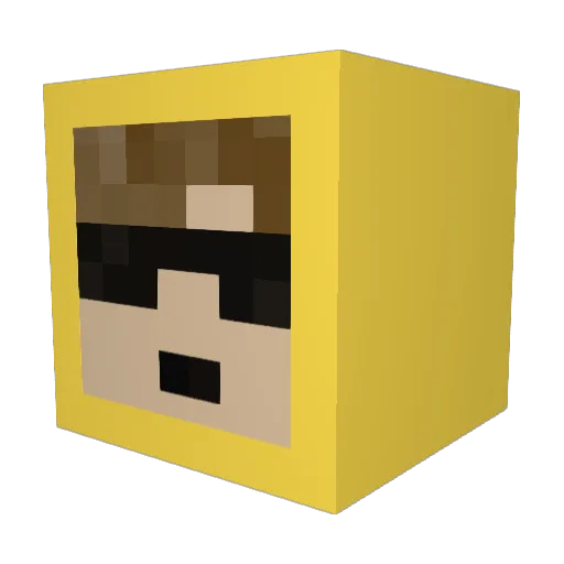 FinesseTheBanana Minecraft avatar head, 3D render