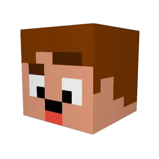 FingerFish Minecraft avatar head, 3D render
